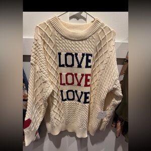 NWT Altar'd State Cream Sweater with Love